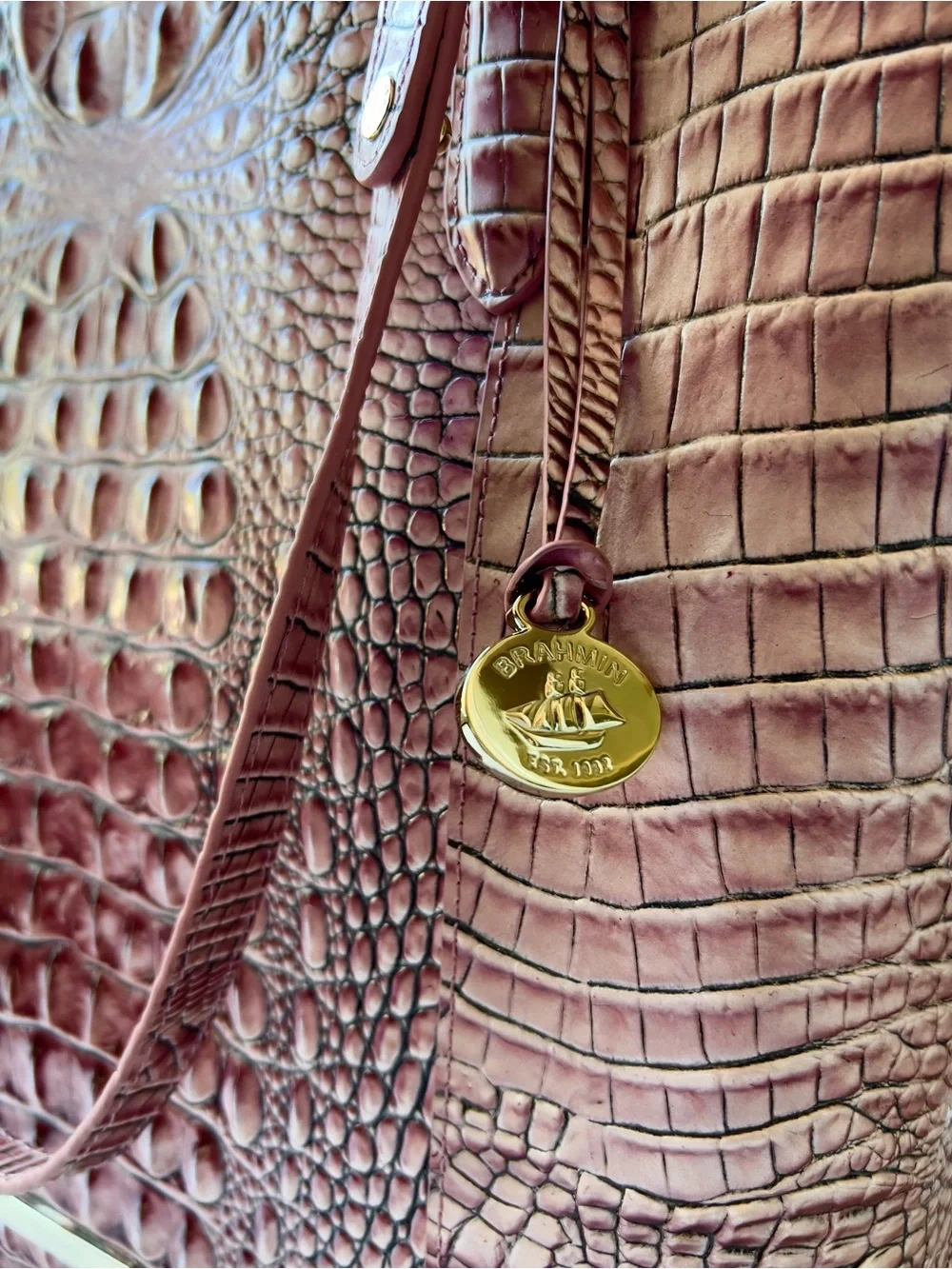 NWT Brahmin Leather Abigail Tote Bag, BCA Dusty Pink